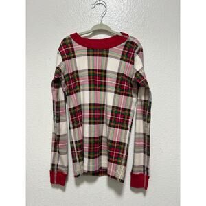 Hanna Andersson Red White Green Plaid Pajama Top Only Size 8